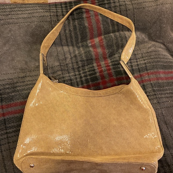 Stuart Weitzman Beige Gloss Checked Dotcom Napa handbag. - Picture 2 of 8